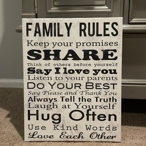Family Rules wall decor